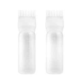 Botella aplicadora de peine de raíz, 6 onzas, aplicador de aceite para cabello, aplicador de aceite para tinte para cabello, botellas de aceite para cabello, aplicador de aceite para cabello