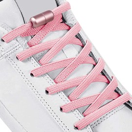 2 Pairs Shoelaces Elastic No Tie Shoe Laces for Adults, Kids and Elderly, One Size Fit All for Shoes. (Pink)
