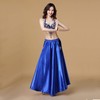 MUNAFIE Belly Dance Skirt Two Side Slit Satin Skirt Dark