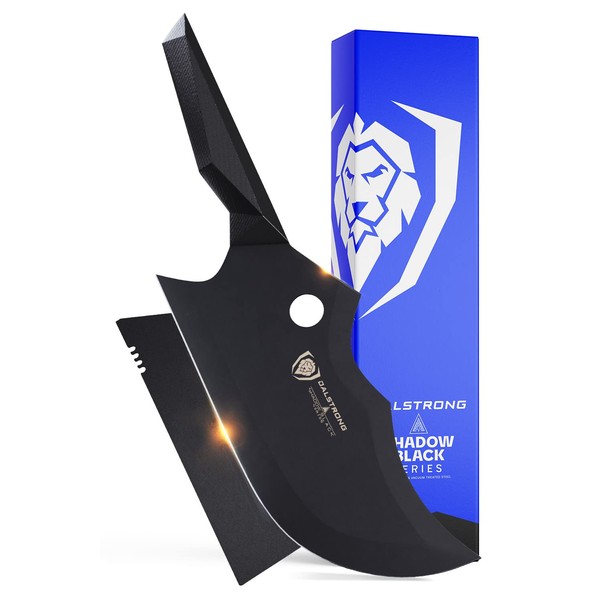 DALSTRONG Meat Cleaver Knife - 9 inch - Shadow Black Series - Black Titanium Nitride Coated - High Carbon - 7CR17MOV-X Vacuum Treated Steel - Sheath - Massive Razor Sharp Kitchen Knife - NSF Certified