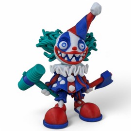 Articulated Creepy Clown Figurine – Spooky Stress Relief Toy & Collectible for Teens & Adults – 3D Printed in Canada