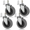 4 Inch Swivel Stem Caster Wheels, 7/16-Inch Stem Diameter Rubber