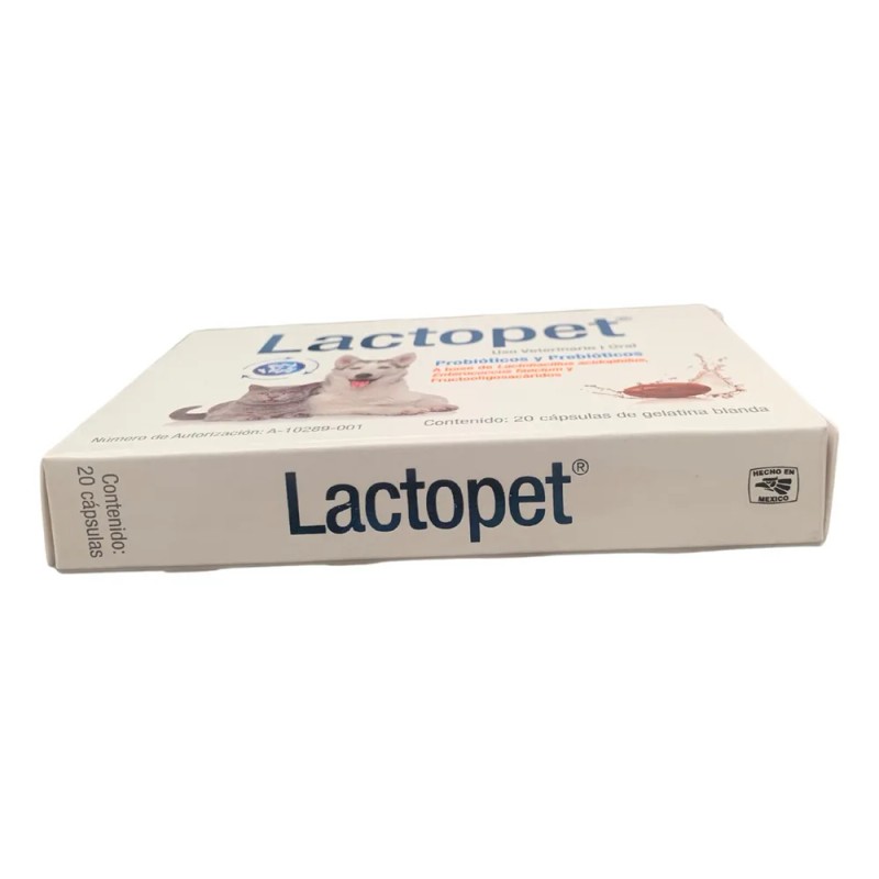 Lactopet Oral 20 Cápsulas Lactobacilos Probióticos y Prebióticos