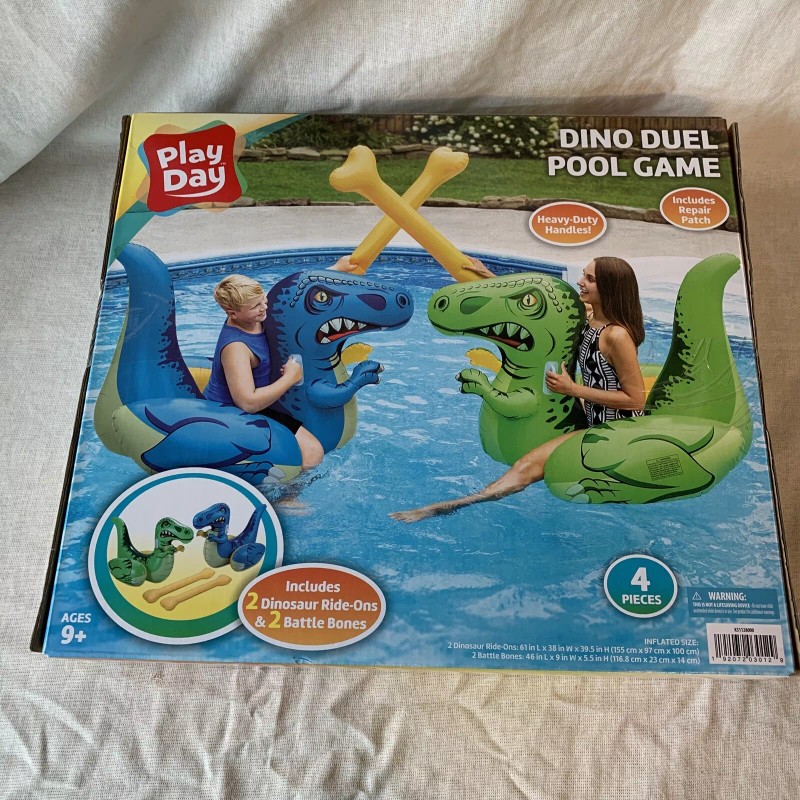 Play Day Inflatable Dino Dinosaur Duel Pool Float Water Game