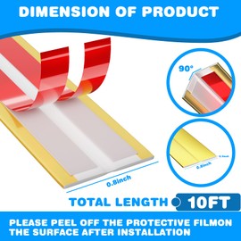 Flexible Wall Corner Protector Flexible Inside and Outside Peel and Stick Wall Corner Trim Strips, self Adhesive Corner Protectors for Wall Corners, Edge Protectors (Gold, 0.8 in x 10 Ft)