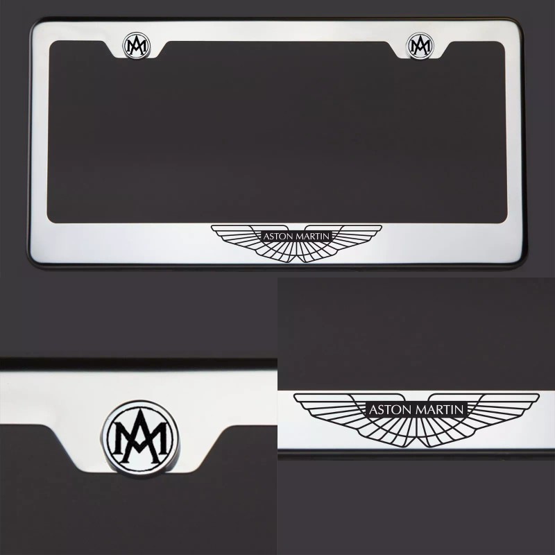 KA Stainless Steel Aston Martin Logo Black Letter Laser Etched