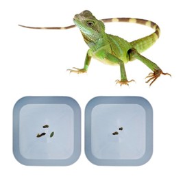 2 Pcs Leopard Gecko Potty Pad,Crested Gecko Potty Latrine，Leopard Gecko Tray，Reptile Litter Box，Portable Gecko Tank Accessories (Blue)