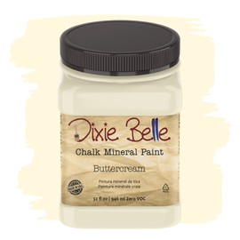 Dixie Belle Paint Company Chalk Finish Furniture Paint | Buttercream (32oz) | Matte Creamy White Chic Chalk Mineral Paint | DIY Furniture Paint | Made in the USA