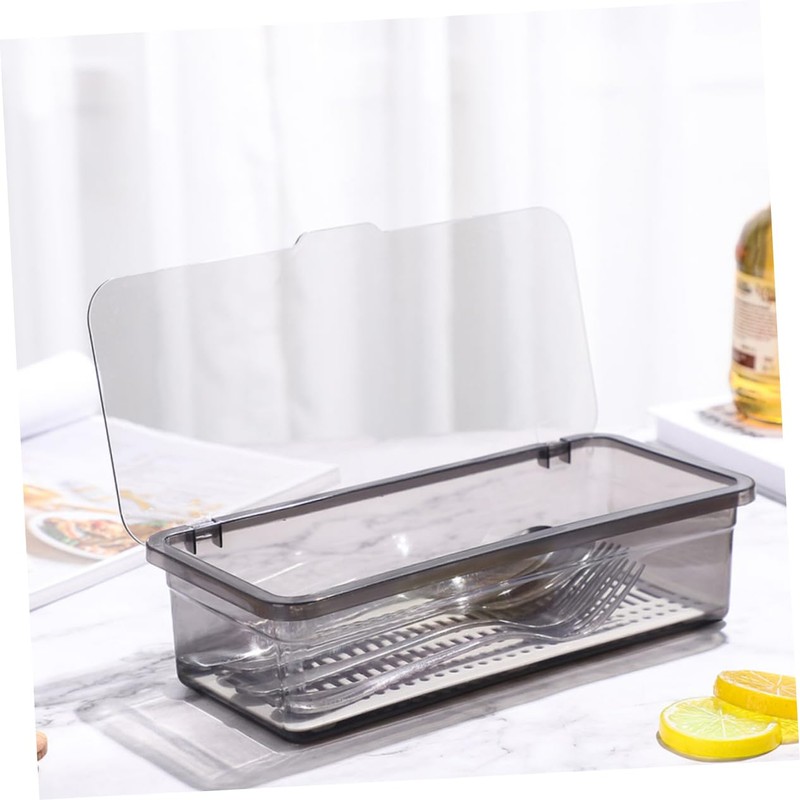 GRIRIW 2pcs Cutlery Holder with Drain Shelf Multi-Function Chopsticks Box