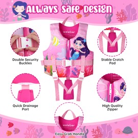 Welebar Toddler Swim Vest, Swimming Vest with Adjustable Strap for Boys and Girls Aged 2-10 Years/22-88lbs