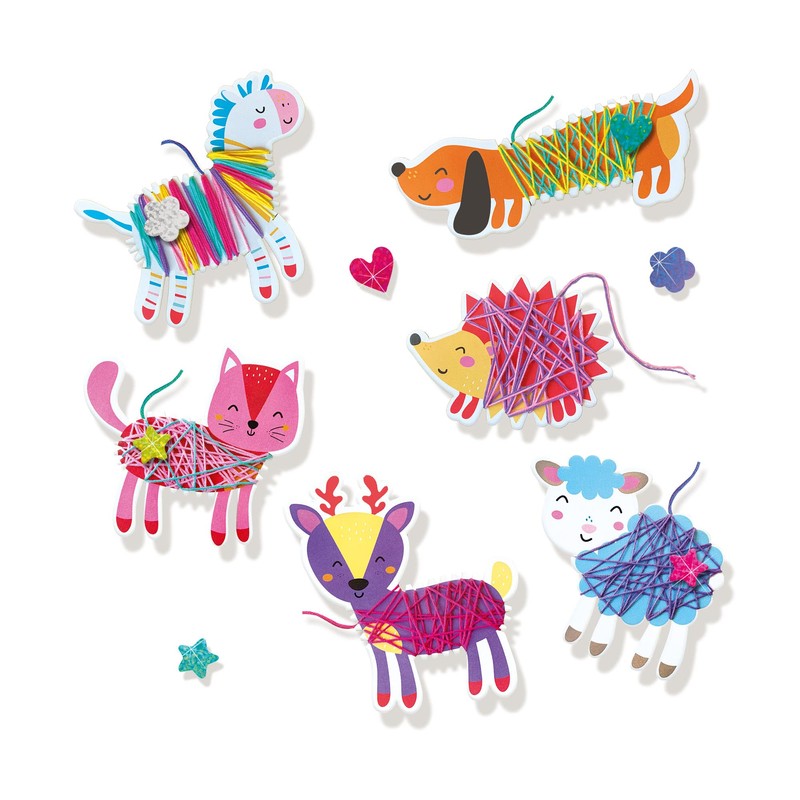 SES Creative 14024 Animals Yarn Changing Toys, Multi-Coloured