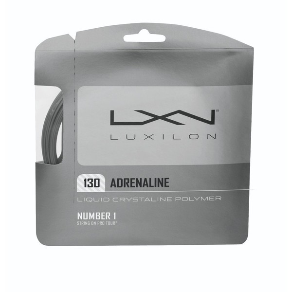 Wilson LUXILON Adrenaline 130 Tennis String, Platinum, 16-Gauge