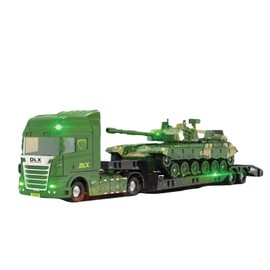 ZUKULIFE Military Vehicles and Army Battle Site Toys Flatbed Truck with Tank, Gift for 3 4 5 6 Year Olds Boys Kid Toddler Child