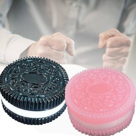 【2025 New】Squishy Stress Relief Toy, Pinching Biscuits Simulation, Squishy Pinching，Anxiety and Relaxation Perfect Desk Accessory for Stress Relief Toys (Black+Pink) - Color: Pink