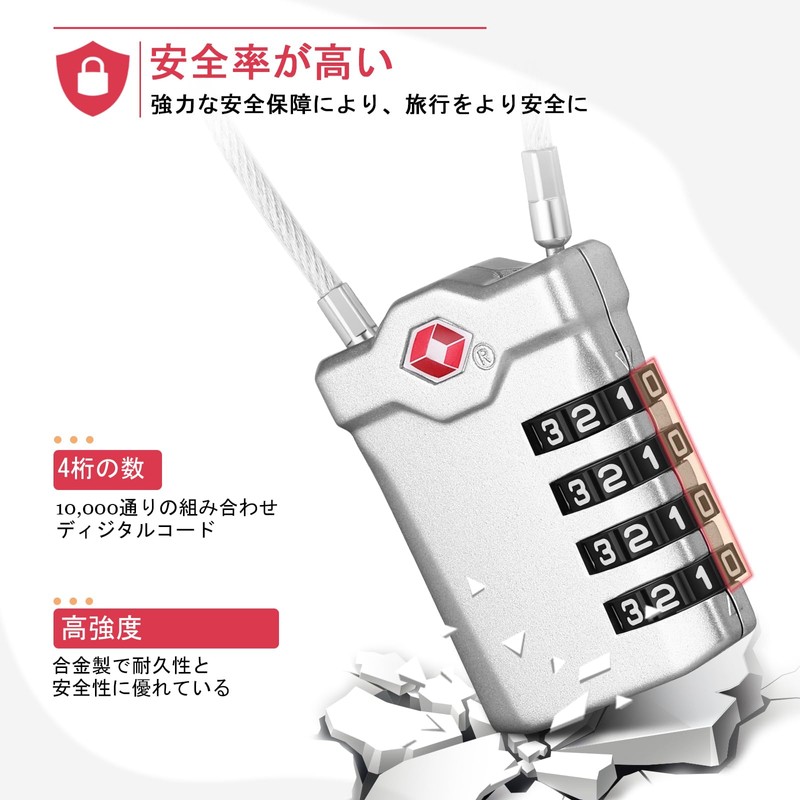 NAGE Padlock, 4 Digit Tsa Lock, Small Dial Lock, PIN