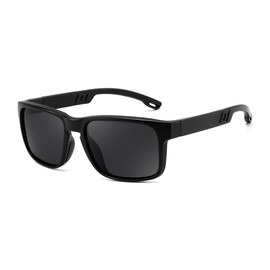 FEISEDY Polarized Sports Sunglasses for Women Men Driving Running Cycling Fishing Fashion Sun Glasses B4161, Black, 54MM