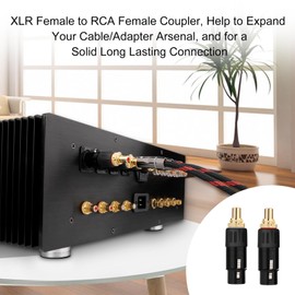 Preffair 2 Units XLR Female to RCA Female HiFi Stereo Socket Adapter 24K Gold Plated Convertor Connector Anti-EMI/RFI 3-Pin Microphone Coupler Convertor.(2Pcs,XLR F-RCA F)