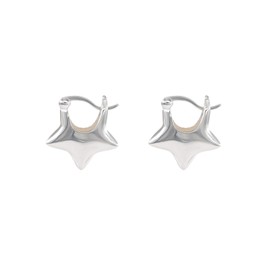 925 Silver Star Earrings for Women Vintage Star Huggie Hoop Earrings Dainty Pentagram Earrings Minimalism Star Statement Earrings Charm Hypoallergenic Jewelry Gifts (Silver)