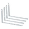 Sayayo Shelf Bracket Corner Brace Angle Bracket Shelf Support Wall Hanging 150mm*100mm, Stainless Steel Bright White Finished, 4 Pcs, EJ6207W-4P