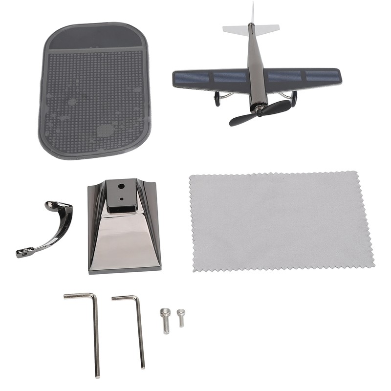 Solar Airplane Rotating Propellers Zinc Alloy Plastic Easy Assembly Solar