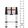 ICARRY Telescoping Ladder 10.8 FT Aluminum One-Button Retraction Collapsible Ladder,