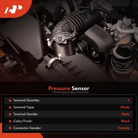 A-Premium Fuel Pressure Sensor [4 Blades] Compatible with Volvo C30 2008-2010, S40 2004-2010, V50 2005-2010, 2.4L