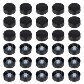 OLYCRAFT 30pcs Black Resin Bottle Caps 26mm Inner Diameter Resin Cover 13mm Thick Black Poly Seal Screw Caps Round Growler Cap for Household Kitchen Bottle Accessories Sealing Function-31.5mm Diameter