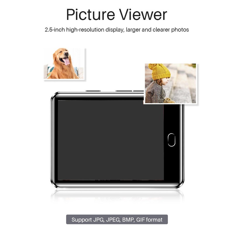 Bluetooth 5.0 MP3 Player 2.5 inch Sport Portable Lossless Sound