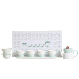 Manocucol Exquisite Ceramic Tea and Coffee Set – Includes 1 Teapot, 4 Teacups, 1 Tea Plate, and 1 Coffee Dripper – Perfect for Home, Office, and Gift Use