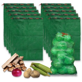 10Pcs 31'' x 20'' Extra Large Mesh Storage Produce Bags, Mesh Onion Bags, Reusable Breathable Drawstring Fresh Produce Storage Bag for Onions, Potatoes, Crawfish, Vegetables, Firewood, Holds 33lbs