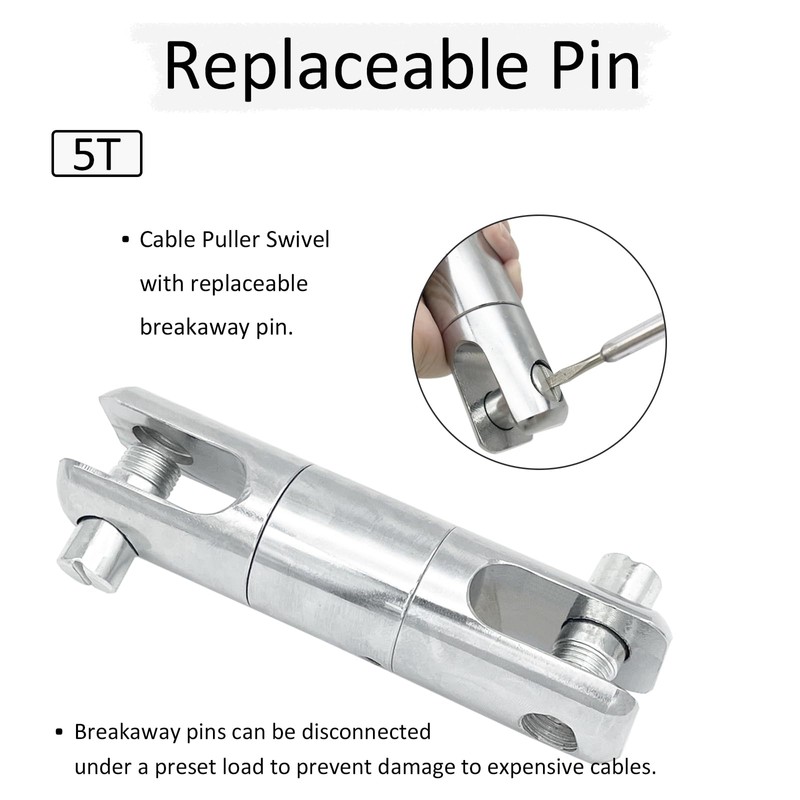 ATREFUU 5 Ton Cable Pulling Swivel, Swivel Wire Bearing Breakaway