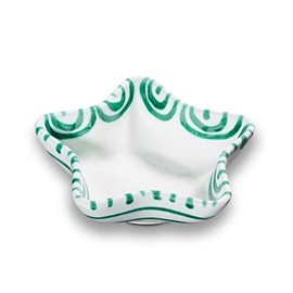 GMUNDNER KERAMIK Stella Star Bowl Size L 14 cm x W 14 cm x H 3.9 cm Green Flamed Crockery Handmade in Austria