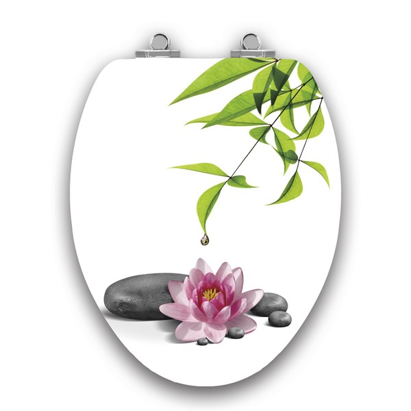 TOPSEAT Art of Acryl Elongated Toilet Seat w/Slow Close Chromed