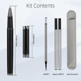 Zalantan Stunning luxury pen fancy pens nice pens for men pure copper heavy feel Office Executive Pen Professional Smooth Writing Pens for journaling with Gift Case and 2 Refills (Black)