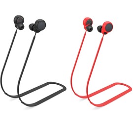 Anti-Verlust-Gurt für Sony Linkbuds S Ohrhörer: WUZUN Sportliches Weiches Silikon Lanyard Zubehör Kompatibel mit Drahtlosen Kopfhörern mit Bluetooth Rauschunterdrückung Nackenseil (Schwarz+Rot)