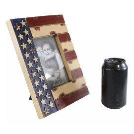 Ebros Gift Patriotic USA Flag Star Spangled Banner Veteran Memorial 4"X6" Picture Frame