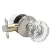 Solidware Glass Crystal Door Knob, Modern Design Door Lockset, Satin