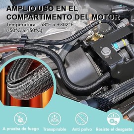 Timotech Set de 2 Organizadores de Cables para Escritorio, Protector de Cable, Funda Cables de 5 pies y 1.2 pulg, Cubre Cables Debajo del Escritorio para Computadora de Oficina en Casa. (Negro)