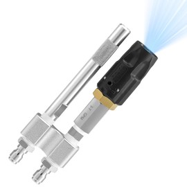 2 in 1 Shooter Tip M5 Twist Nozzle, Stainless Steel Adjustable Downstream Soft Wash Nozzle with 1/4'' Quick Connect 3-7 GPM Pressure Washer Nozzle for Washing Roof Garden Vehicle Floor