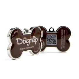 Dogtap Solid Digital Dog Tag Bone with NFC Chip and QR Code for Contact Details and Profile Letter PVC Metal Waterproof Heavy Duty 41.6 x 28.5 x 4.6mm