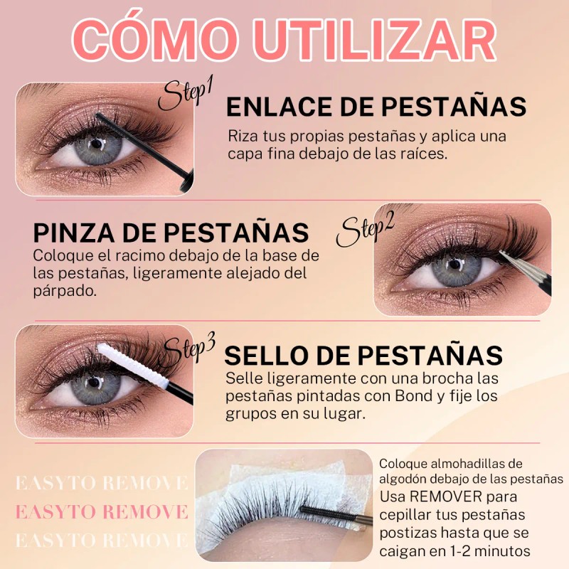 Kit De Extensión Lash Diy Lash Clusters 8-16mm 600 Pcs