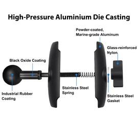 AGEofDMS Double Ball Arm with 1 Inch / 25 mm / Size B Ball Joint, Double Bracket for Device Mounting, Compatible with RAM Mounts