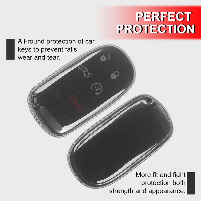 Funda transparente para llave de coche, compatible con Jeep Cherokee