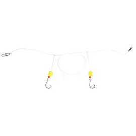 Sea Striker PPR20 Pompano 2-Drop Circle Hook Rig, #2/0 E.C. Circle, One Size, Yellow Floats