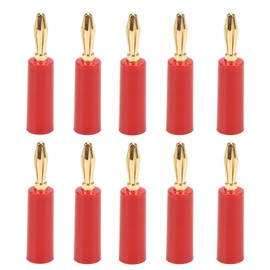 10PCS Banana Plugs 4mm Audio Jack Connector Solderless Six Blade Head for Industrial Electronic EquipmentRed