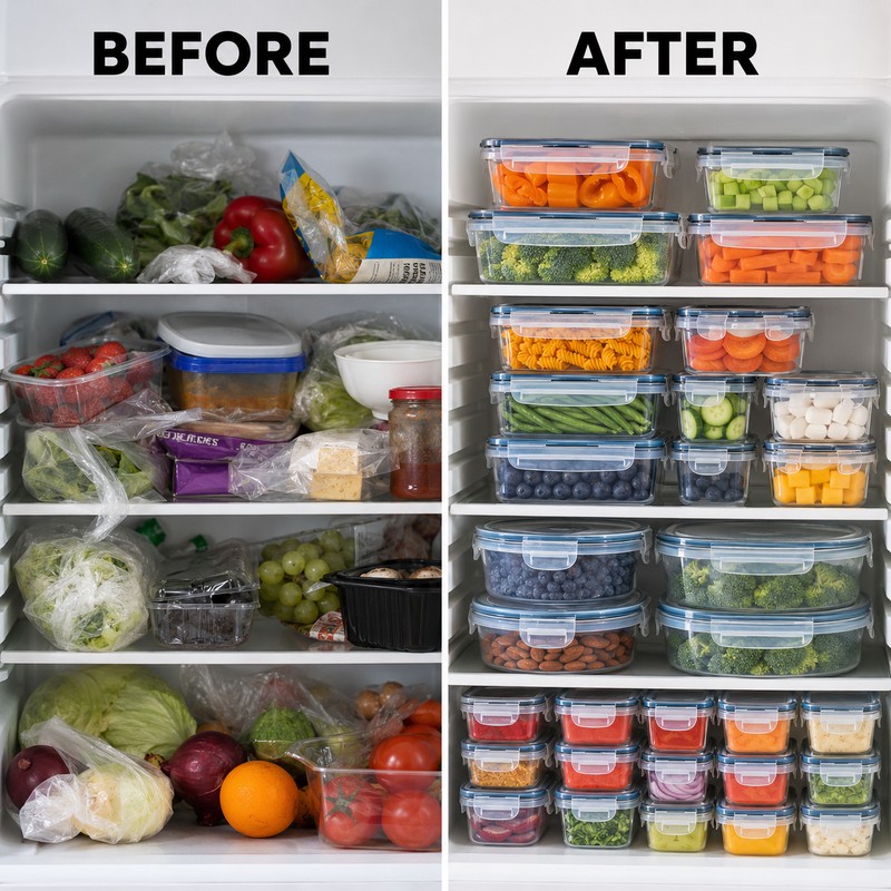 48-Piece Airtight Food Storage Container Set, 24 BPA-Free Stackable Plastic