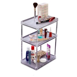 bir-Store Make-Up Organiser 3 Tiers Makeup Storage Transparent for More Order Cosmetic Cosmetic Beauty Storage Cosmetic Storage Makeup Storage Container Make Up