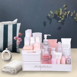 MAGMALIFE Organizador de Maquillaje, Perfecto para Organizar Cosméticos, Caja Organizadora de Maquillaje, Color Blanco