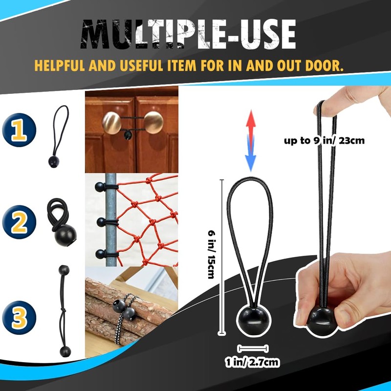 PerkHomy Ball Bungee Cord, Heavy-Duty & Versatile, Indoor & Outdoor,