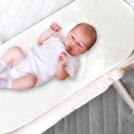 Mane Organic Cotton and Satin Moses Basket Fitted Sheet by TIM & TAM Helps Protect Delicate Hair & Skin. Satin Fitted Sheets for BALDING, Knotty Dry Hair and Eczema Fits Mattresses up to 76x33CM